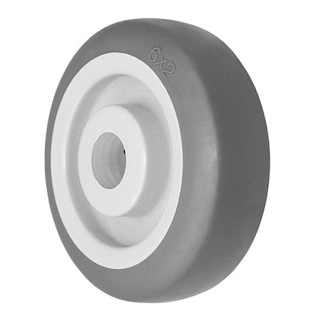 Durastar Wheel, 6X2 Thermoplastic Rubber (Gray, Gray), 1-3/16 Plain Bore 620TPR84X